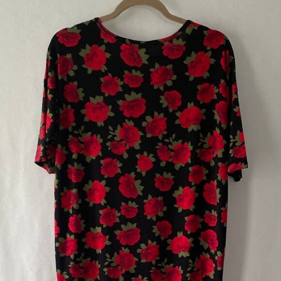 LuLa Roe XXS Simple Comfortable Red Rose Tunic - Picture 8 of 15